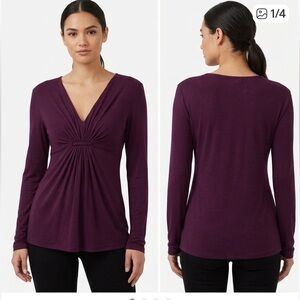 Gianni Bini Dusty Purple Long Sleeve Blouse
